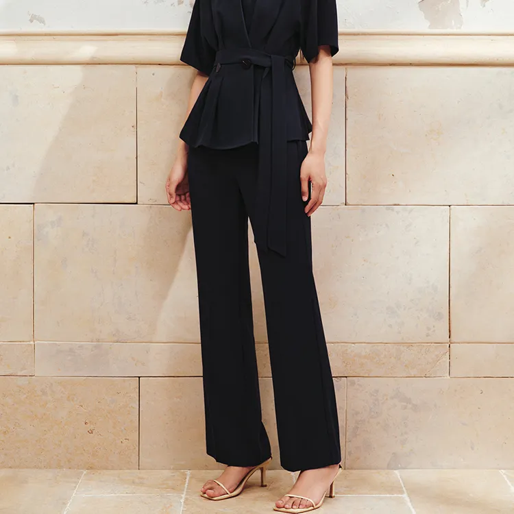 INSUN SS24 Casual Pants Women's Navy Blue-1