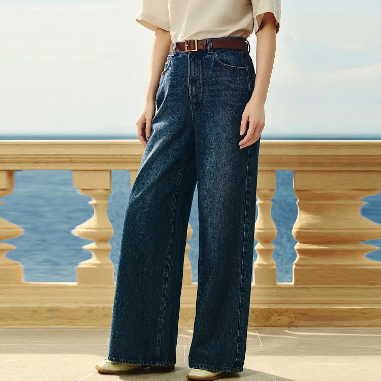 INSUN SS24 Jeans Women's Navy Blue-2