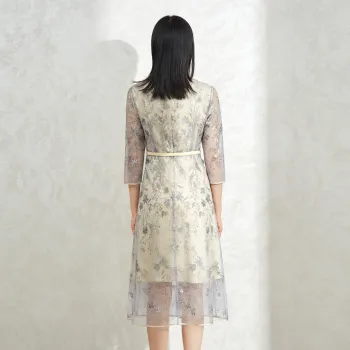 BBLLUUEE Long Sleeved Dress Women's Mist Gray