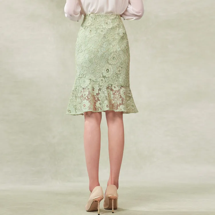 BBLLUUEE SS24 Casual Long Skirt Women's Avocado Green-2