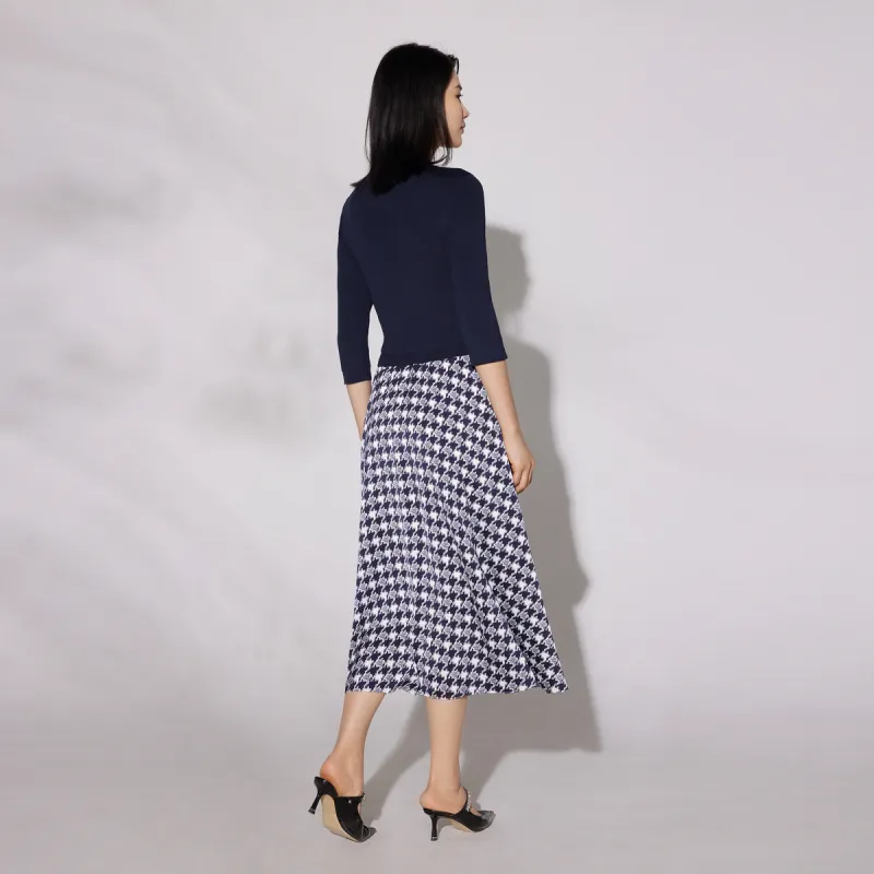 BBLLUUEE Long Sleeved Dress Women's Ink Blue-2