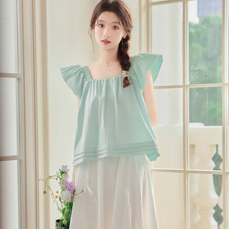 HUASJ Shirts Women's Mint Green-2