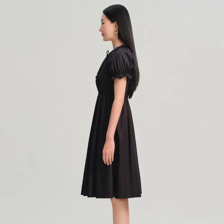 Blood Glitter Short-Sleeved Dresses Women's Black-1