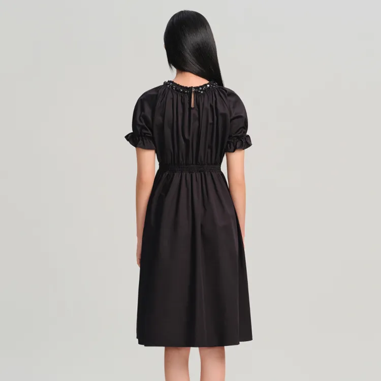 Blood Glitter Short-Sleeved Dresses Women's Black-2