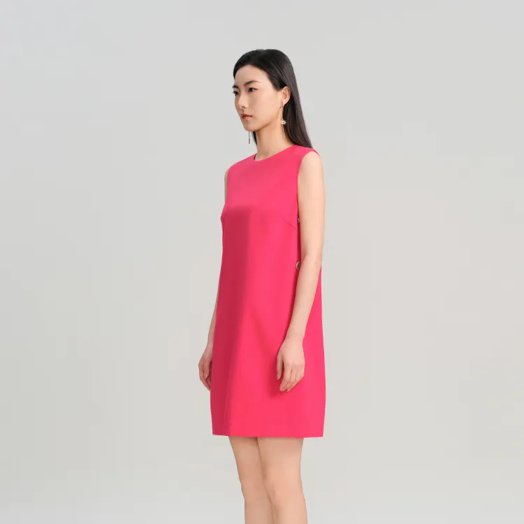 Blood Glitter Sleeveless Dress Women's Rose Red-1