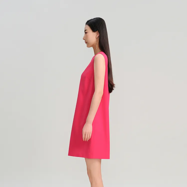 Blood Glitter Sleeveless Dress Women's Rose Red-3
