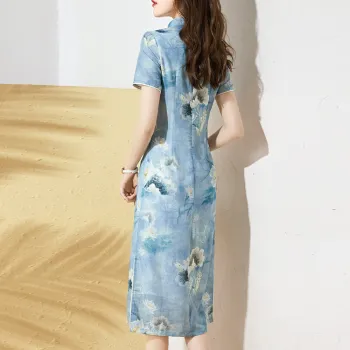 Mo Han Yi Mei Cheongsam Women's Blue