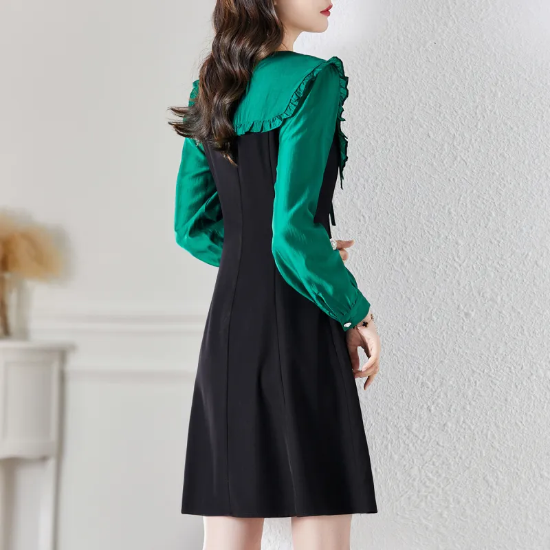 TERRE BLEUE Long Sleeved Dress Women's Green-2