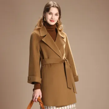 FENHONGMALI Coats Women's Dark Camel
