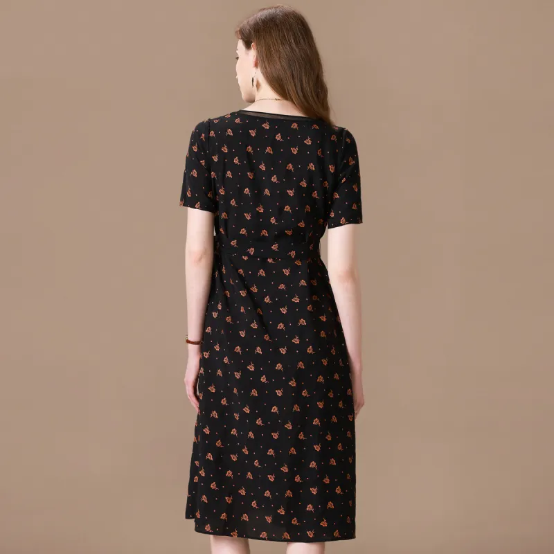 FENHONGMALI Short Sleeved Dresses Women's Orange-2