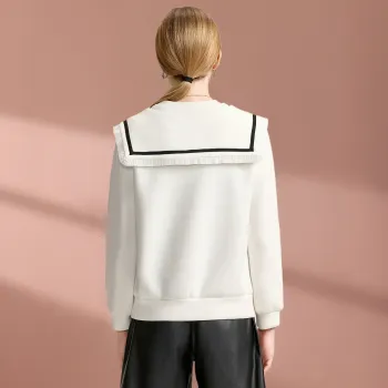 FENHONGMALI Sweatshirt Women's White