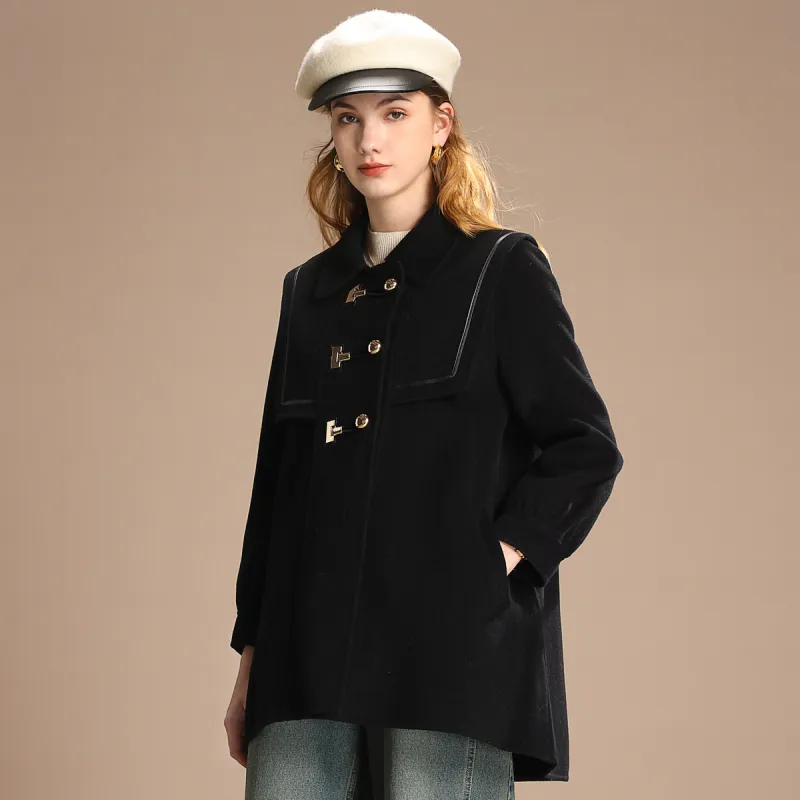 FENHONGMALI Coats Women's Black-0