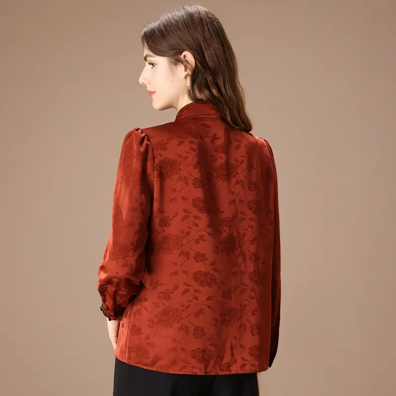 FENHONGMALI Shirt Women's Orange Red-2