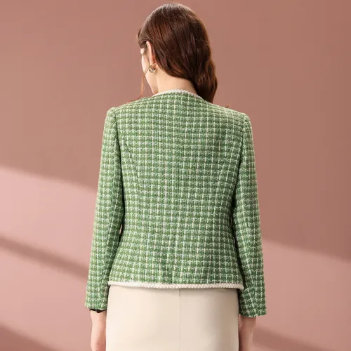 FENHONGMALI Met jackets Coats Women's Green