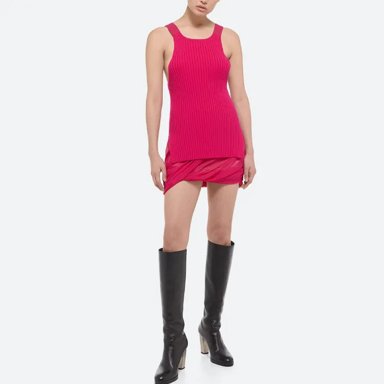 Helmut Lang Side slit Ribbed knit Tank Top-1