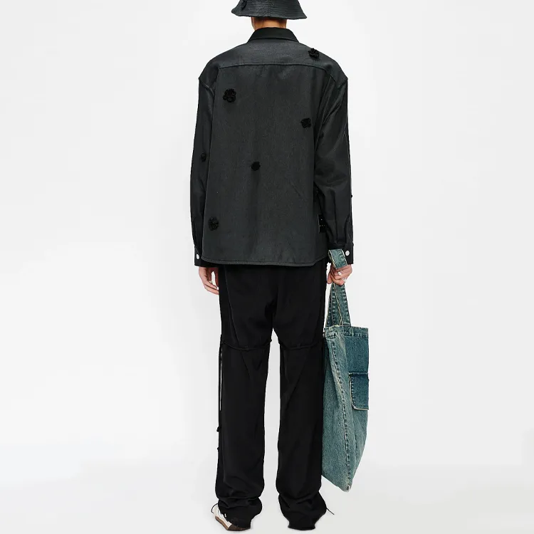 SONG FOR THE MUTE Daisy embroidered '' Shirt Jacket-4