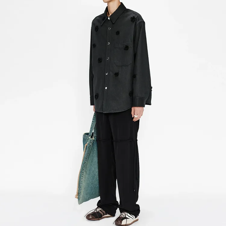SONG FOR THE MUTE Daisy embroidered '' Shirt Jacket-3