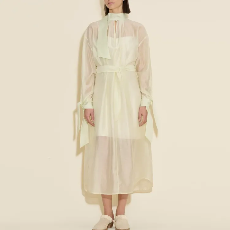 HOLZWEILER SS24 Long Sleeved Dress Women's Light Green-1