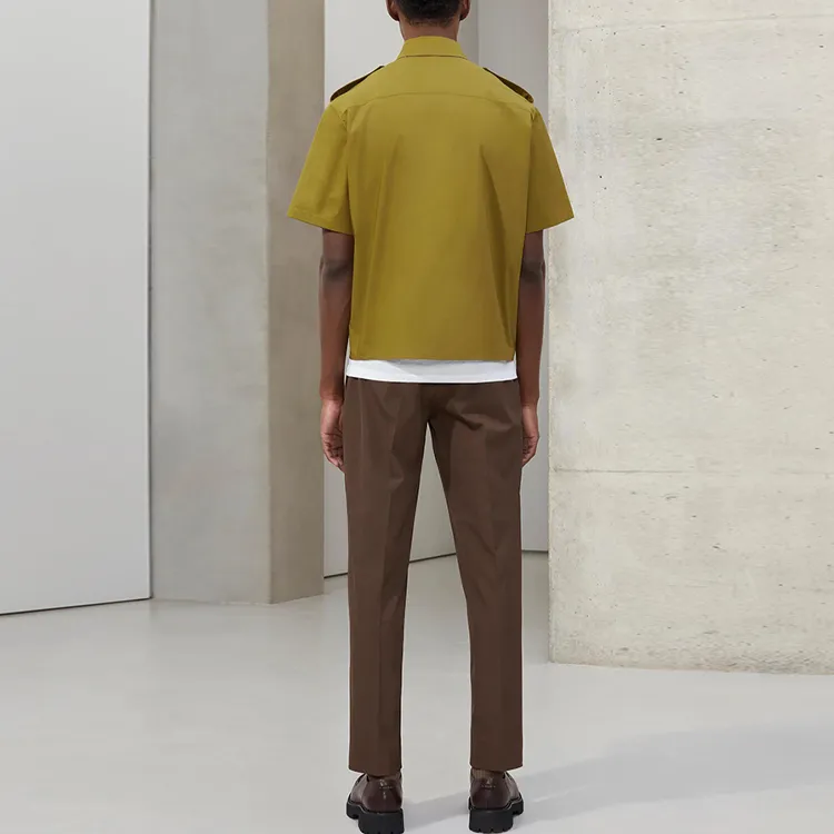 Neil Barrett Epaulettes Short-Sleeved Poplin Shirt-3