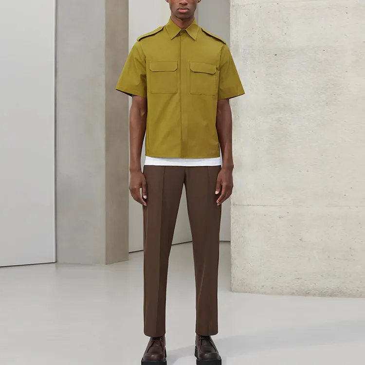Neil Barrett Epaulettes Short-Sleeved Poplin Shirt-2