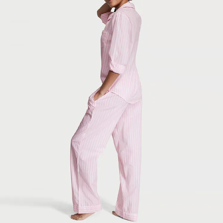 Victoria's Secret Cotton Long Pajama Set/PBS Pajama Set Women's Pink-2