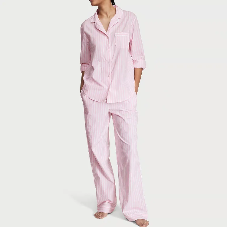 Victoria's Secret Cotton Long Pajama Set/PBS Pajama Set Women's Pink-1
