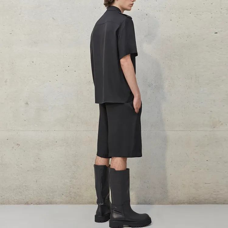Neil Barrett Epaulettes Short Sleeved Straight Hem Shirt-3