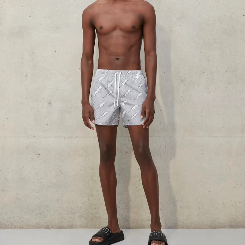 Neil Barrett SS24 Swimming Shorts Men's Light Gray-2