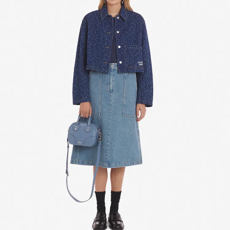Maison Kitsune Geometric patterned Denim Jacket-2