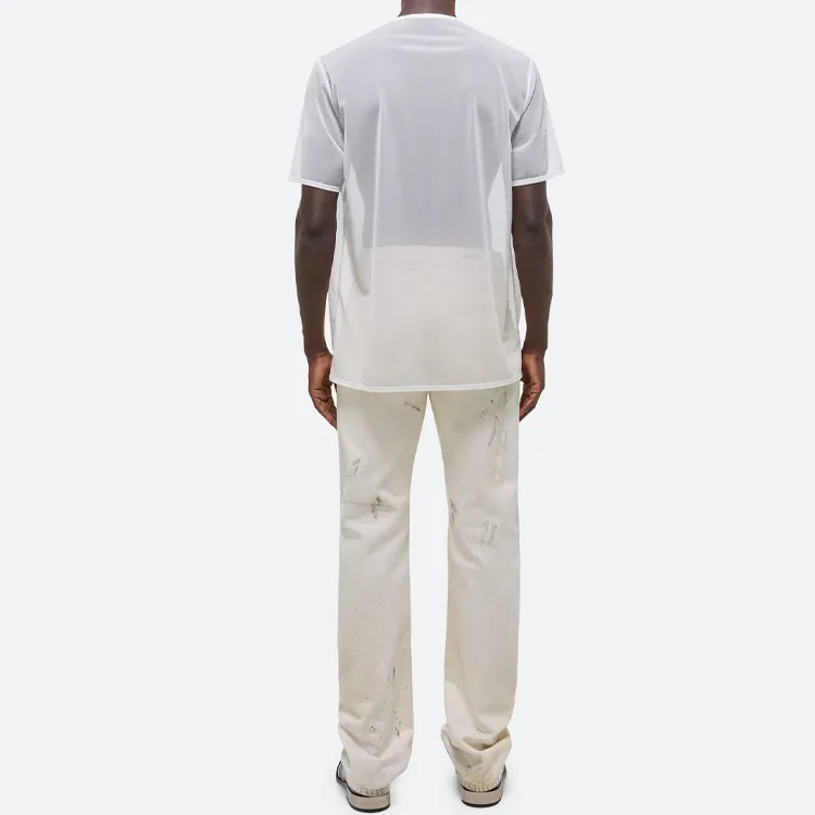Helmut Lang Logo Printed Sheer Crewneck T Shirt-2