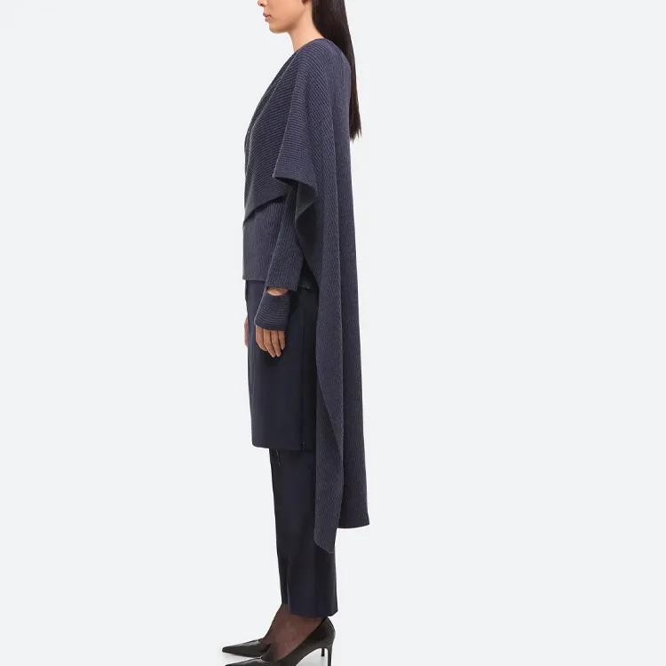 Helmut Lang Draped Ribbed Asymmetric Top-3