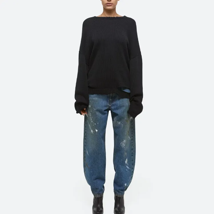 Helmut Lang Distressed Knit Sweater-1