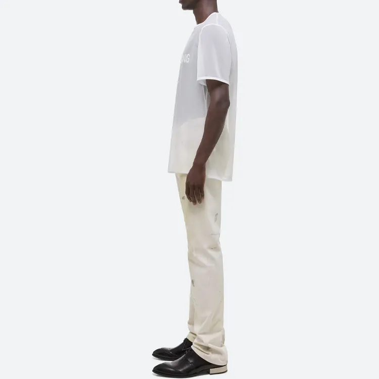 Helmut Lang Logo Printed Sheer Crewneck T Shirt-3