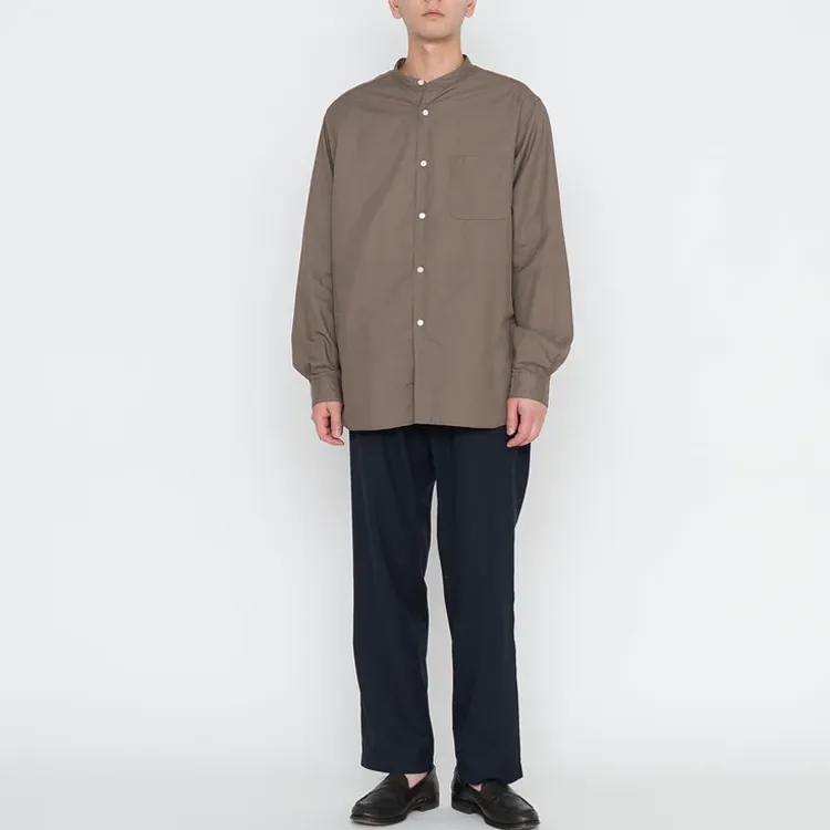 Nanamica Band Collar Panama Shirt-1