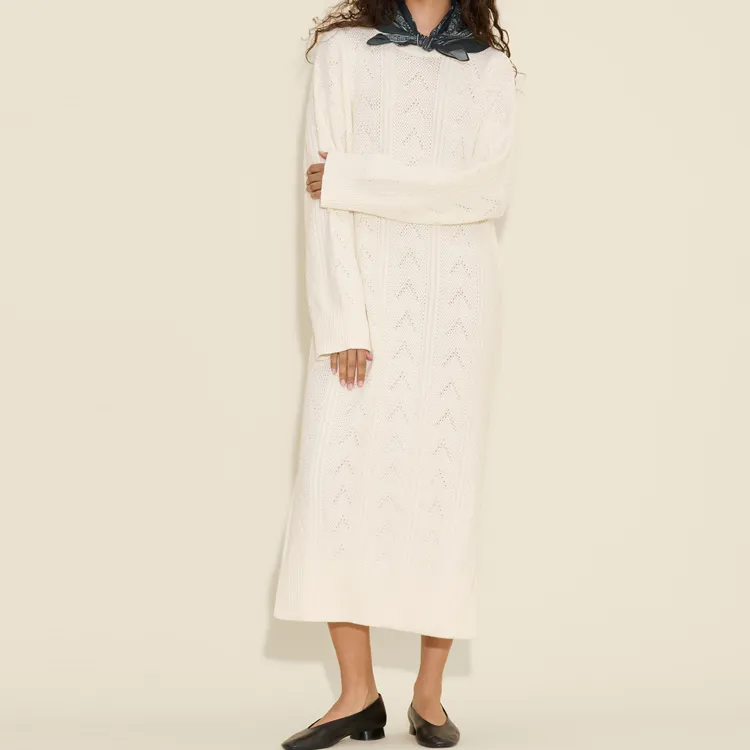 HOLZWEILER SS24 Long Sleeved Dress Women's White-1