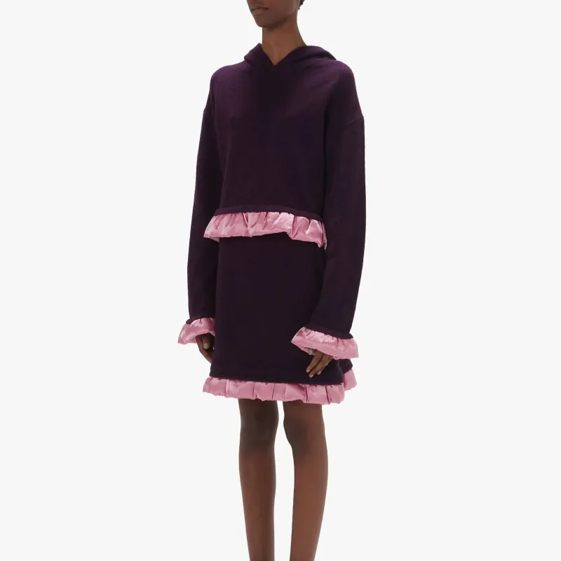 JW Anderson Satin Detailed Cropped Hoodie-3