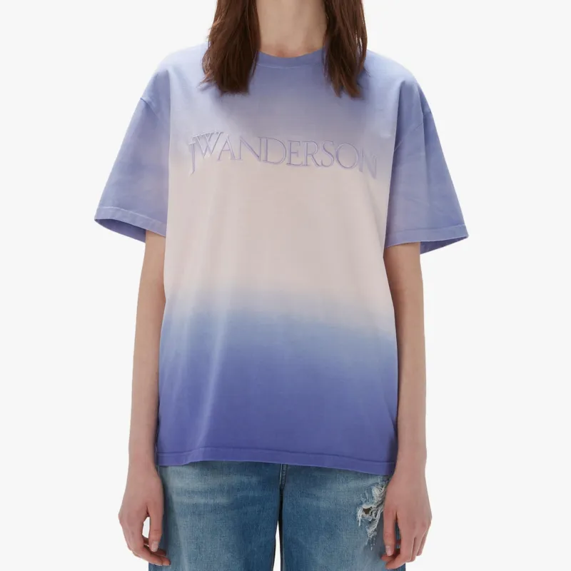 JW Anderson Tie Dyed Logo Embroidered T Shirt-1