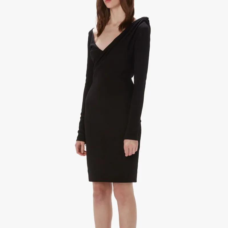 JW Anderson V Neck Ruched Midi Dress-2