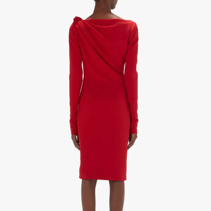 JW Anderson V Neck Ruched Midi Dress-2