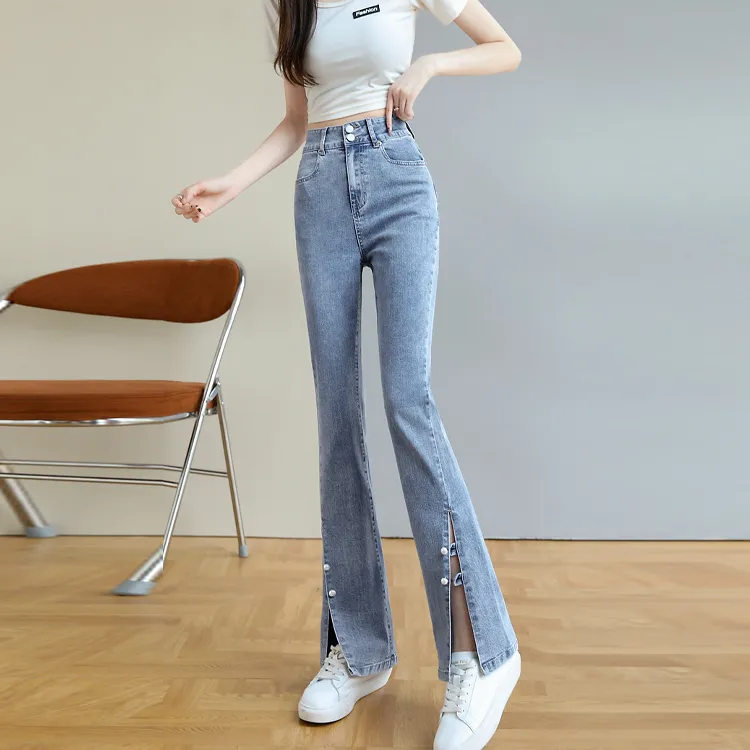 Mo Han Yi Mei Jeans Women's Denim Blue-1