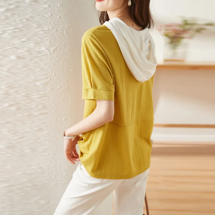 Mo Han Yi Mei T Shirt Women's Yellow & White-1
