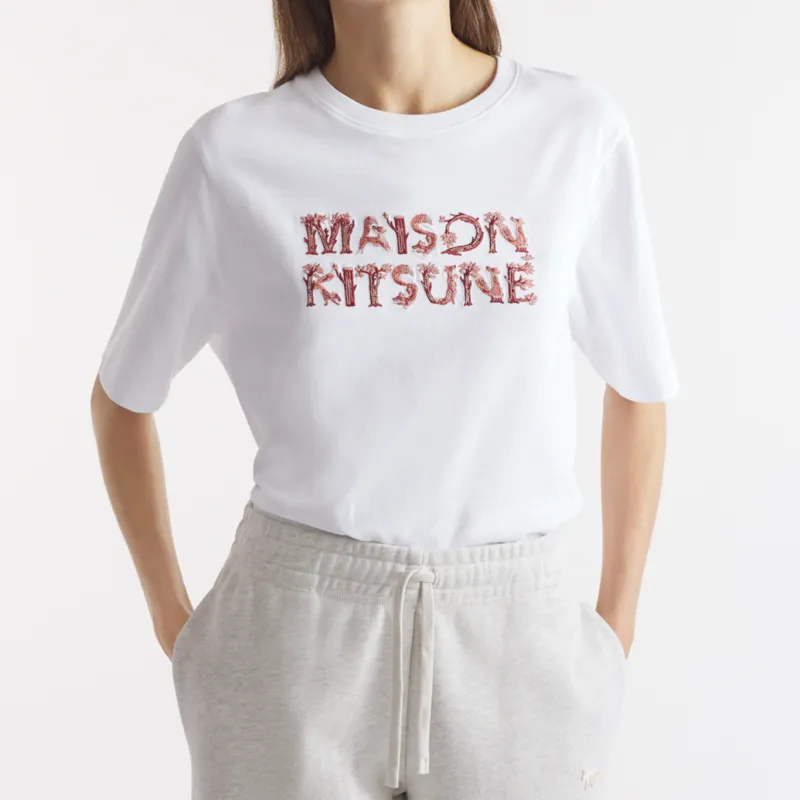 Maison Kitsune Woodland Alphabet Crewneck T Shirt-2