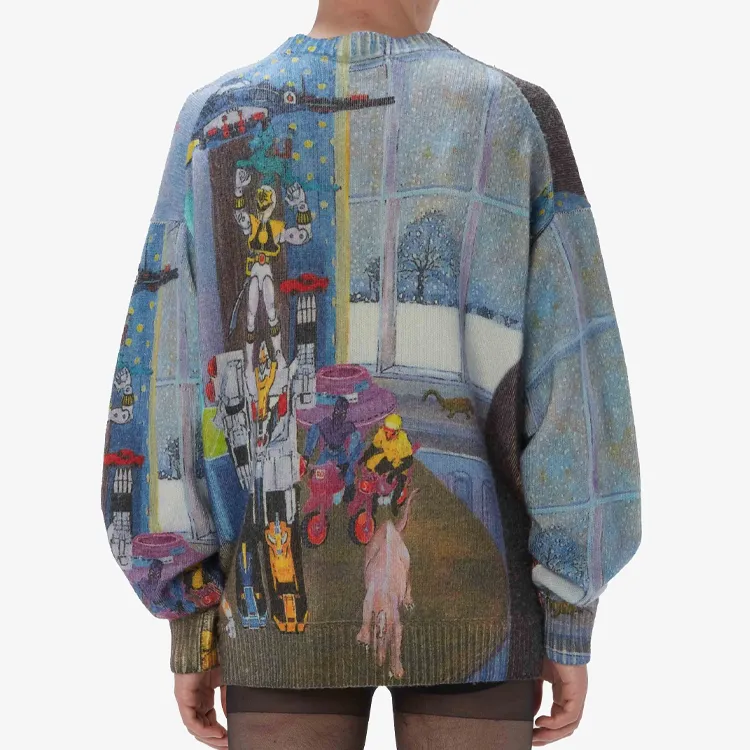 JW Anderson Abstract Print Fine Knit Jumper-2