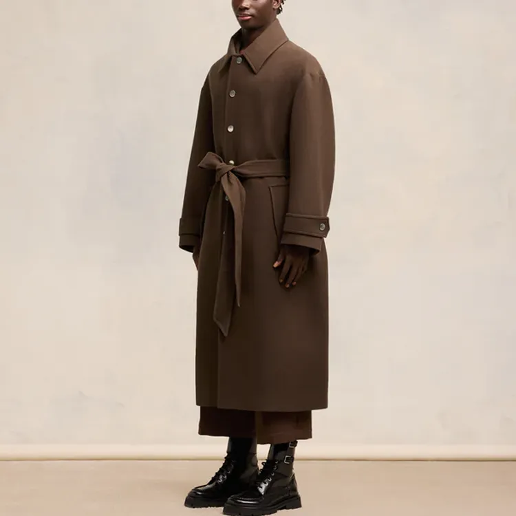 AMIPARIS Paris Belted Long Oversized Coat-3