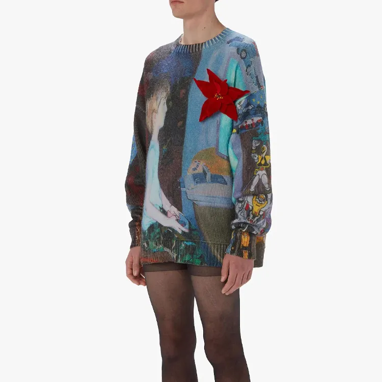 JW Anderson Abstract Print Fine Knit Jumper-3