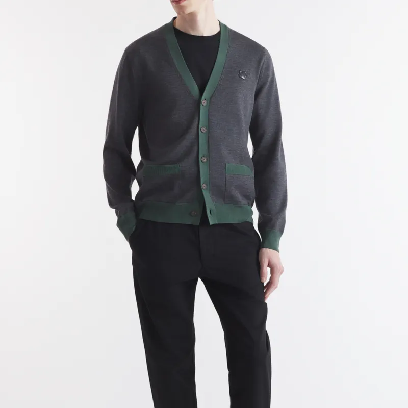 Maison Kitsune Bold Fox Head Patch Cardigan-2