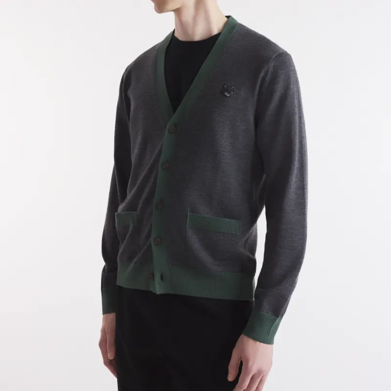 Maison Kitsune Bold Fox Head Patch Cardigan-4