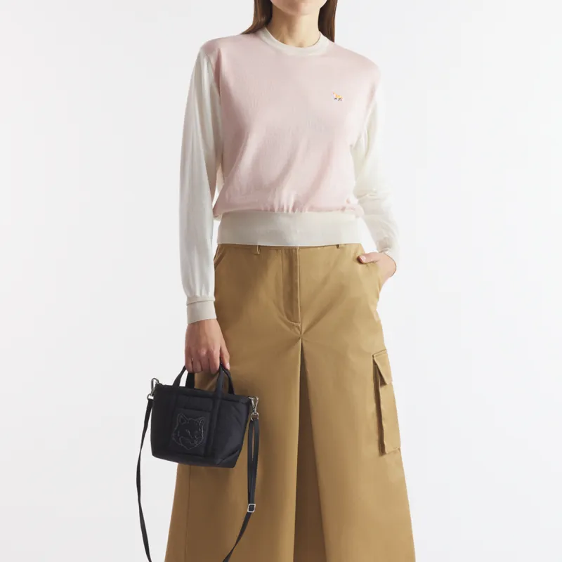 Maison Kitsune Baby Fox Patch Color Block Jumper-2
