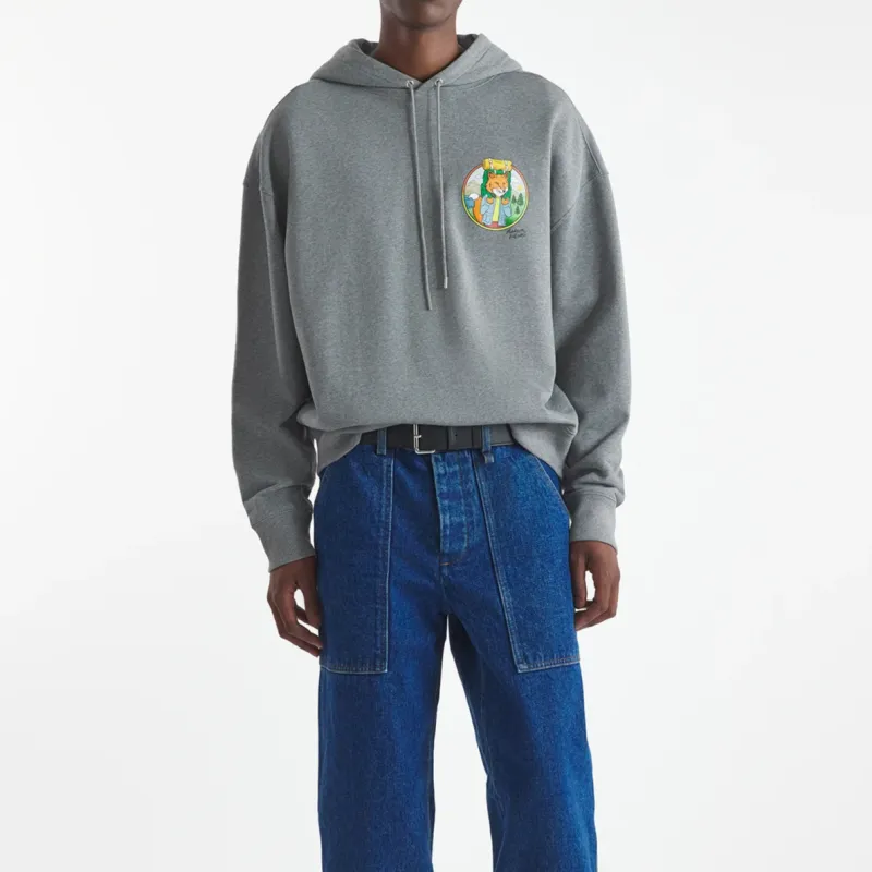Maison Kitsune Rambling Fox Printed Drawstring Hoodie-2