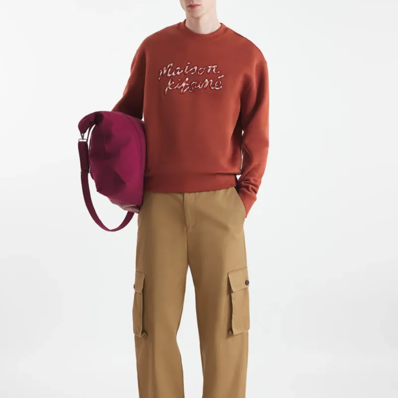Maison Kitsuné Handwriting Gingham Crewneck Sweatshirt-2
